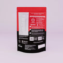 Verso da embalagem pouch Whey 80 Growth com tabela nutricional e ingredientes
